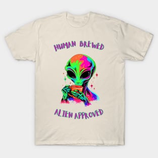 Alien Drinking Coffee T-Shirt